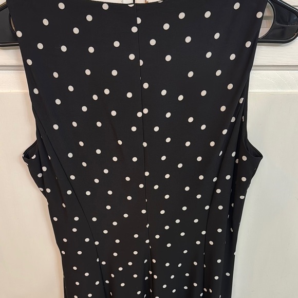 Ralph Lauren Black Polka Dot Midi Dress. Size 10. Stretchy. Classic - Picture 7 of 7